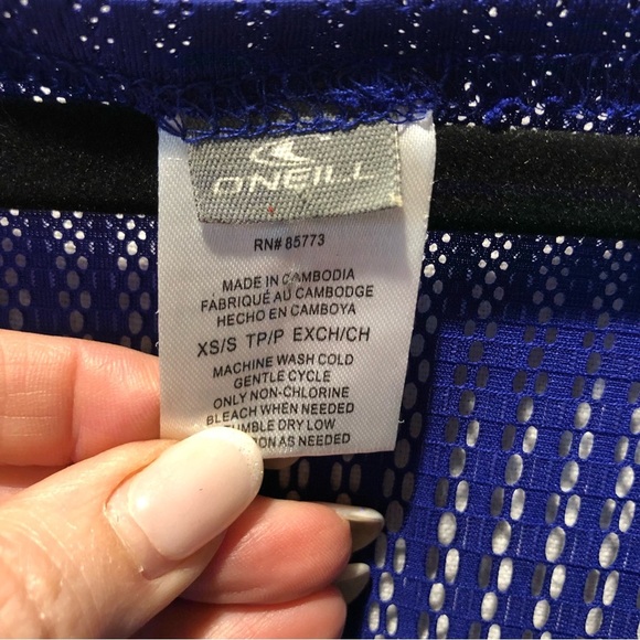 O’Neill bright blue swim cover up oversized stretchy mesh XS/S - Picture 3 of 6